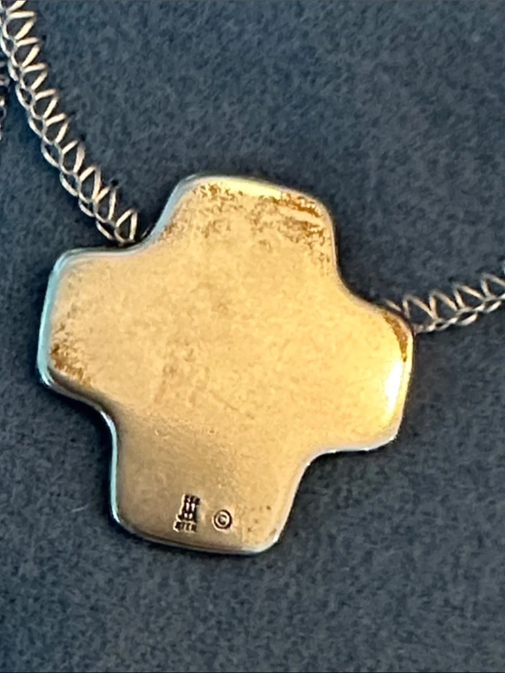 James Avery Silver Retired Pocket Cross with Blue Pouch and Red Box